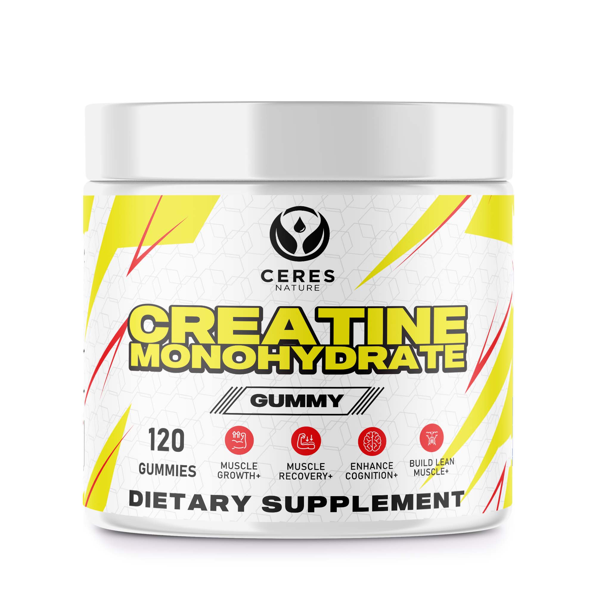 Ceres Nature Creatine Monohydrate Gummy Designed for Peak Performance and Rapid Recovery. This Tasty, Convenient Supplement boosts Strength, enhances Endurance, and expedites Muscle Repair.